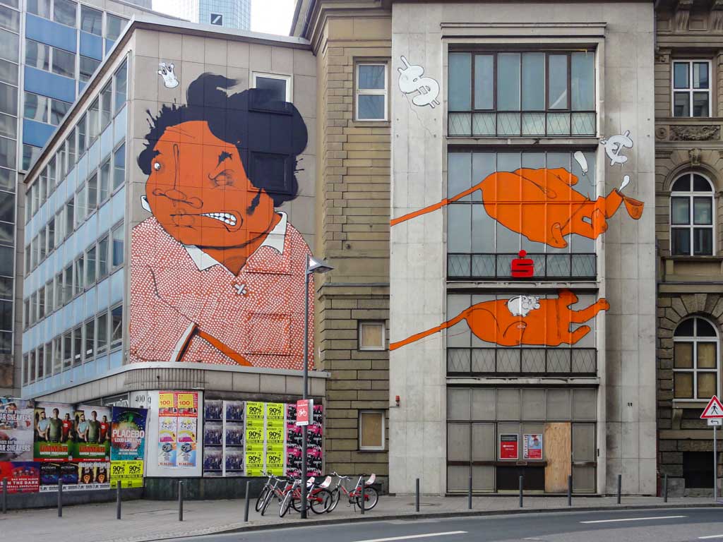 Eines von vielen Murals an verschiedenen Standorten in Frankfurt anlässlich der Open-Air-Ausstellung Street-Art Brazil von der Schirn Kunsthalle